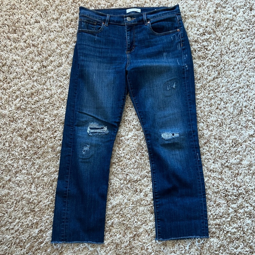 Loft Modern Straight 10P/30 distressed denim
